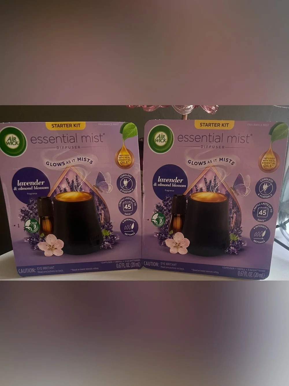 Air Wick Lavender & Almond Blossom Glowing Essential Mist Diffuser X’s 2 Boxes